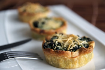 Tartaleta de espinacas y gambas