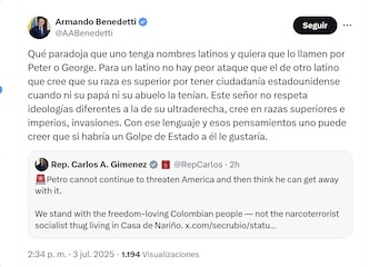 El ministro Armando Benedetti rechazó