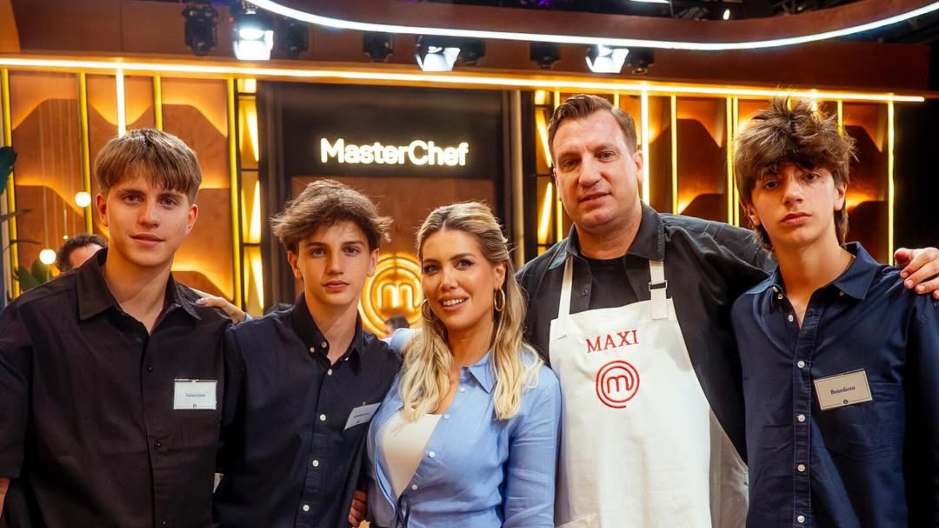 Maxi López es una de las revelaciones de MasterChef Celebrity. Allí recibió la visita de sus hijos en un programa especial que tuvo el reality (Telefe/ Adrián Díaz)