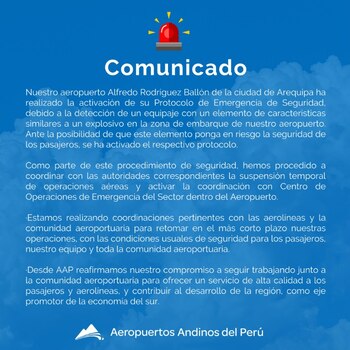 El aeropuerto activó sus protocolos