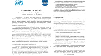 El manifiesto publicado por El Comando con Venezuela (@ConVzlaComando)