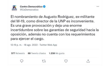 Centro Democrático califica como “una