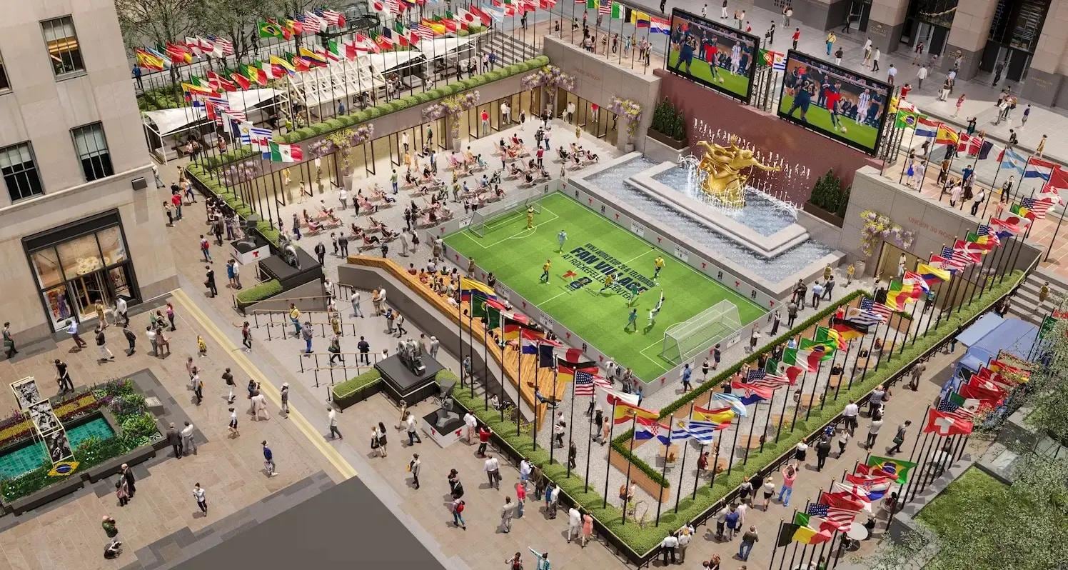 Pantallas gigantes y actividades gratuitas convertirán Midtown Manhattan en uno de los principales puntos de encuentro del Mundial 2026.