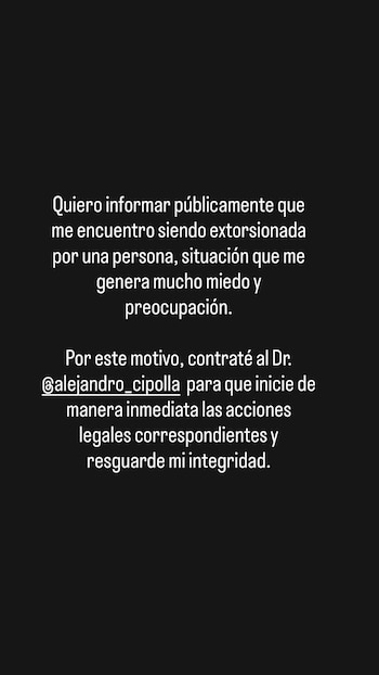 Camila Deniz hizo pública la denuncia tras compartir en Instagram mensajes sobre su dolor emocional y su quiebre anímico