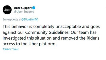 Foto: @Uber_support / Twitter.