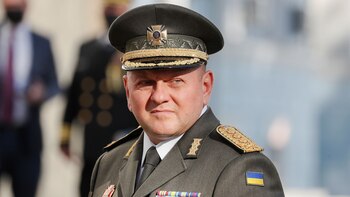 Commander-in-Chief of the Armed Forces of Ukraine Valeriy Zaluzhnyi waits before a meeting with U.S. Defense Secretary Lloyd Austin and other officials in Kyiv, Ukraine October 19, 2021. REUTERS/Gleb Garanich