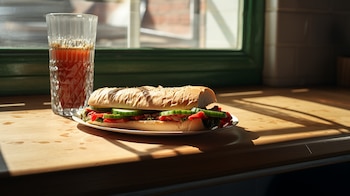 Un sánguche deli acompañado de una refrescante gaseosa, una deliciosa combinación que debe disfrutarse con moderación. (Imagen ilustrativa Infobae)
