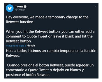 El anuncio de Twitter sobre
