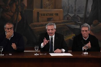 Alberto Fernández, en la CGT.