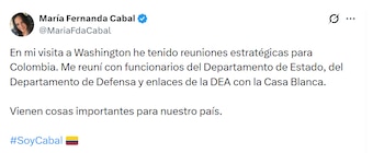 María Fernanda Cabal afirmó que