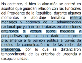 CRC criticó proximidad entre las alocuciones presidenciales