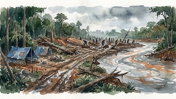 Costa Rica: Redes criminales consolidan campamentos y caminos clandestinos en Crucitas impactando la salud y el medioambiente