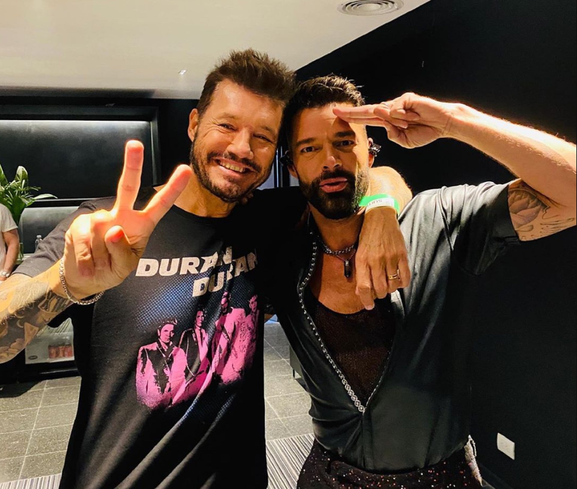 Marcelo Tinelli y Ricky Martin en una visita anterior del cantante