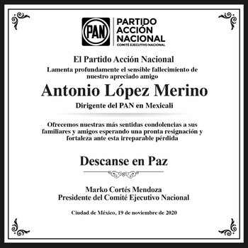 El Partido Acción Nacional informó