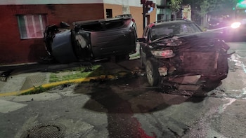 El auto impactó contra otro