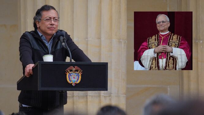 El presidente de Colombia envió un mensaje al nuevo papa León XIV tras el anuncio de su elección - crédito AP Photo/Andrew Medichini - César Carrión/Presidencia