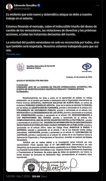 El mensaje de Edmundo González