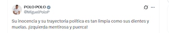 Miguel Polo Polo se refirió a la dentadura de Iván Cepeda - crédito @MiguelPoloP/X