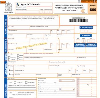 Modelo 600 de la Agencia