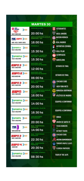 Agenda deportiva