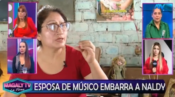 Naldy Saldaña rompe su silencio tras acusaciones de esposa de César Sánchez: "Me da mucha tristeza verla". Captura: Magaly TV La Firme.