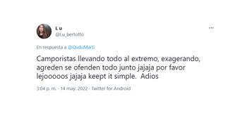 Descargo de Lucía tras las