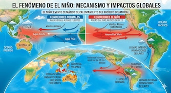 La alerta amarilla por condiciones climáticas extremas y alta probabilidad de incendios forestales rige actualmente en todo El Salvador. (Visuales IA)