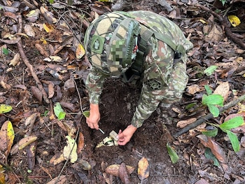 El Ejército Nacional neutralizó 30 artefactos explosivos en El Tambo, Cauca, en una operación contra estructuras al servicio de alias Iván Mordisco - crédito prensa EJC