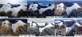 El área de hielo en Puncak Jaya pasó de 19,3 km² en 1850 a menos de 0,23 km² en 2024 (BMKG)