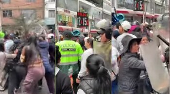 Enfrentamientos en Gamarra. (Foto: Captura