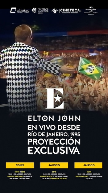 Proyecciones gratis de concierto de Elton John en México (Facebook/Universal Music México)