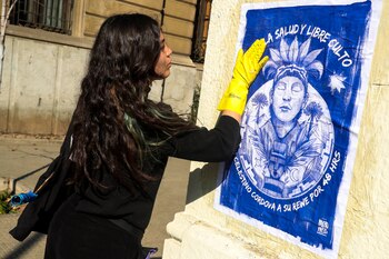 Vista de un cartel con