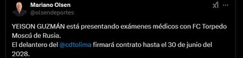 El futbolista colombiano tendrá su