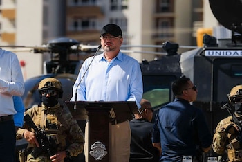 El mandatario costarricense durante su