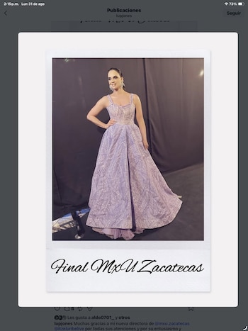 Vestido de Felipe Alvarado. (Instagram: Felipe Alvarado)