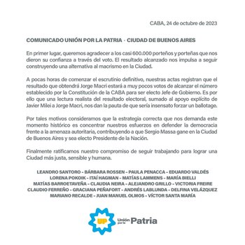 El comunicado de Leandro Santoro