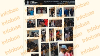 Captura de pantalla de un informe de la Policía Nacional con una recopilación fotográfica de presuntos agentes marroquíes no uniformados. (Infobae)