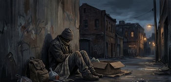 En rincones alejados de la mirada pública, el 'Mata Indigentes' acechaba a mujeres en condición de calle, aprovechando la oscuridad y la falta de vigilancia para cometer sus crímenes - Visuales IA.