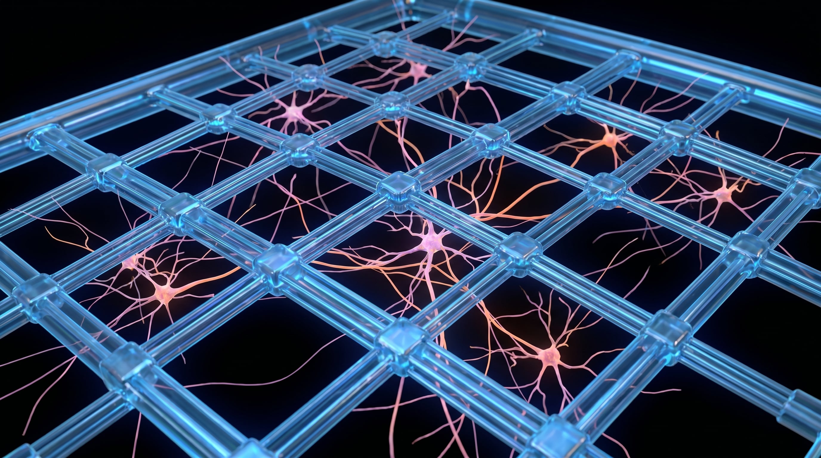 El innovador entramado tridimensional permite cultivar decenas de miles de neuronas sobre una estructura electrónica optimizada (Imagen Ilustrativa Infobae)