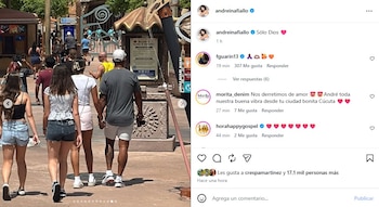 Fiallo y Guarín fueron captados mientras asistían a uno de los parques temáticos más reconocidos de Orlando, Florida - crédito @andreinafiallo/Instagram