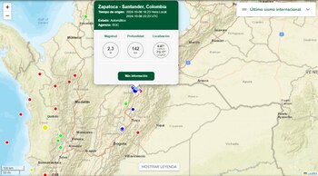 Segundo sismo en Zapatoca, Santander - crédito SGC / Sitio web
