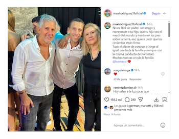 El posteo de Maxi Rodríguez por la muerte de Jorge Messi