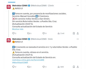 (X/ @MetrobusCDMX)