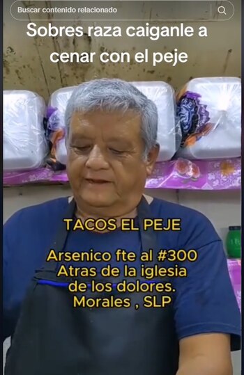 El taquero compartió su dirección