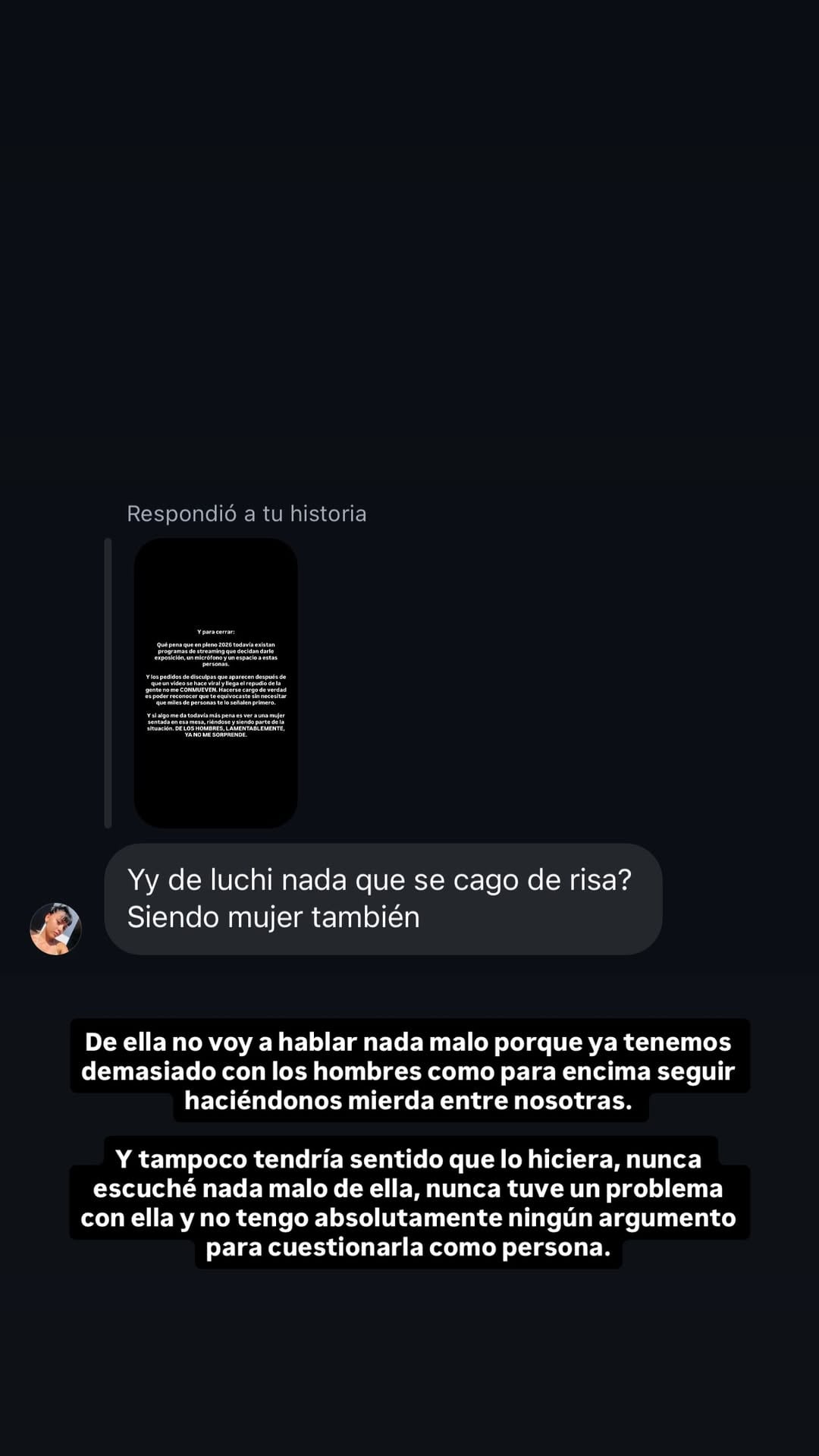 Sasha se negó a opinar acerca de la exparticipante de Gran Hermano