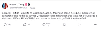 El mensaje de Trump vía Truth Social