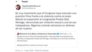 Condenó actos de violencia sexual.