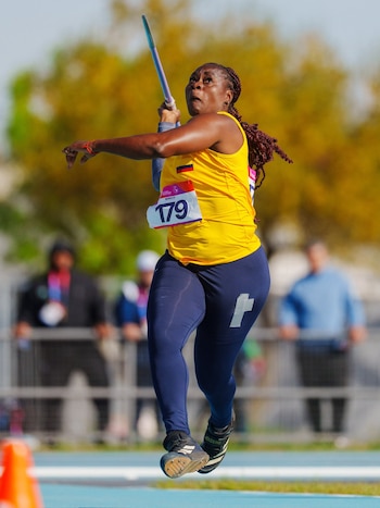 Flor Ruiz le dio medalla de oro a Colombia en lanzamiento de Jabalina, de los Juegos Suramericanos 2026 - crédito Panam Sports