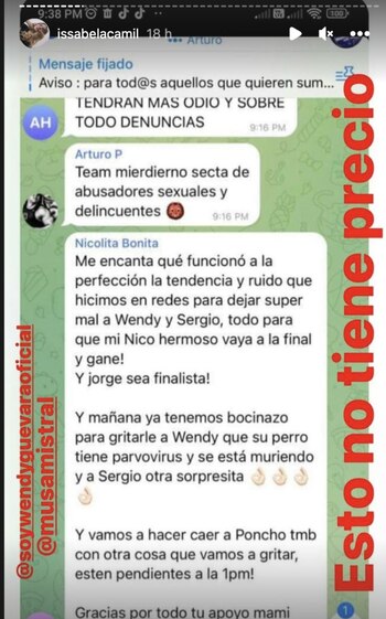 Issabela Camil muestra mensajes que