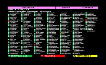 La pantalla de la votación